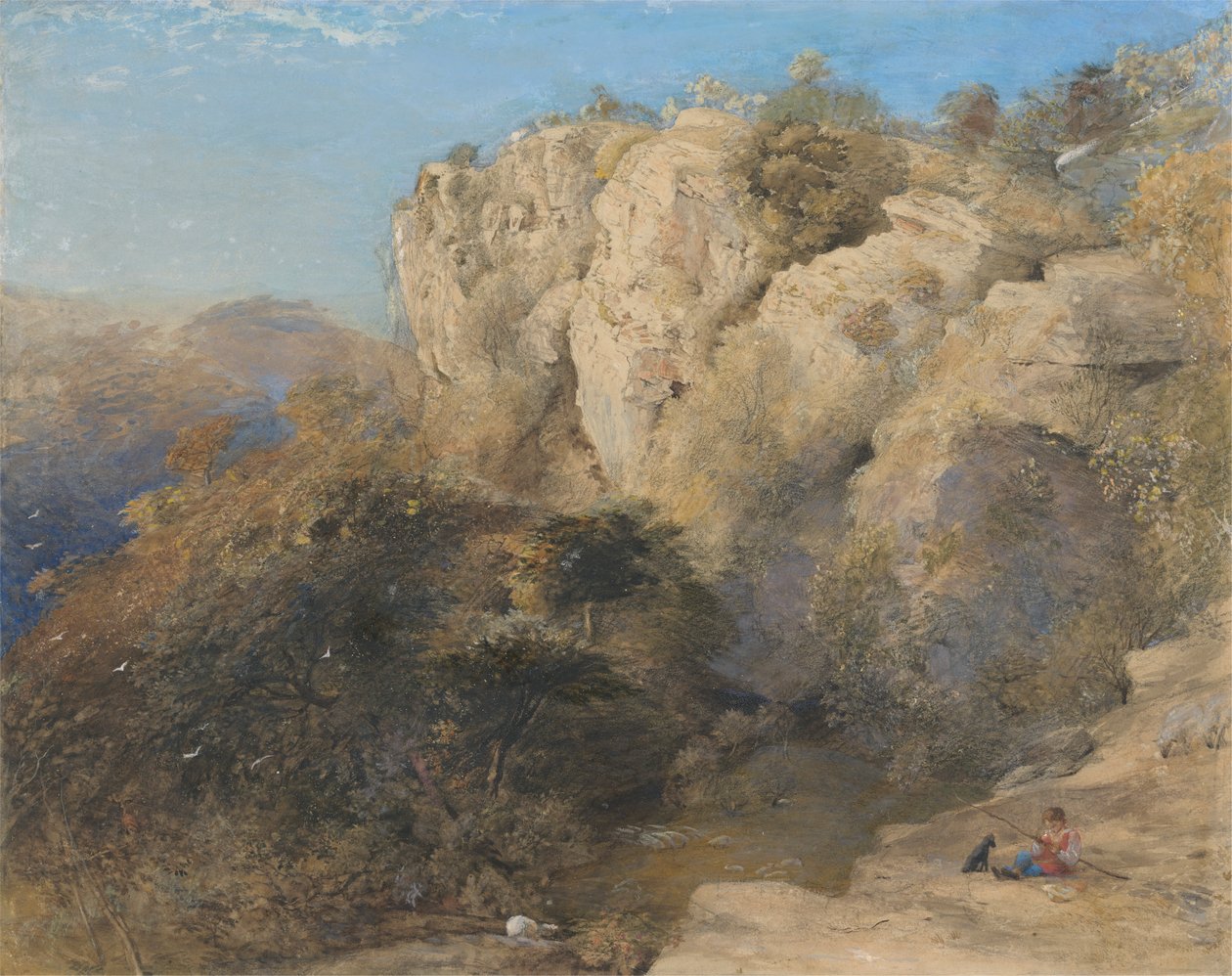 Skalnatá krajina ve Walesu od Samuel Palmer