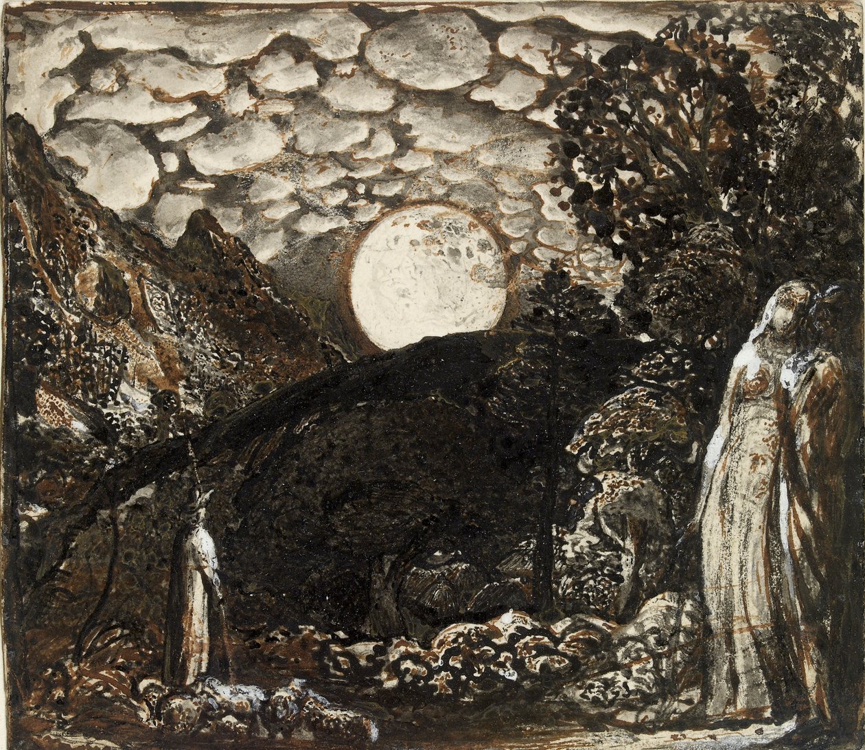Pastýři za úplňku, c1829-1830 od Samuel Palmer