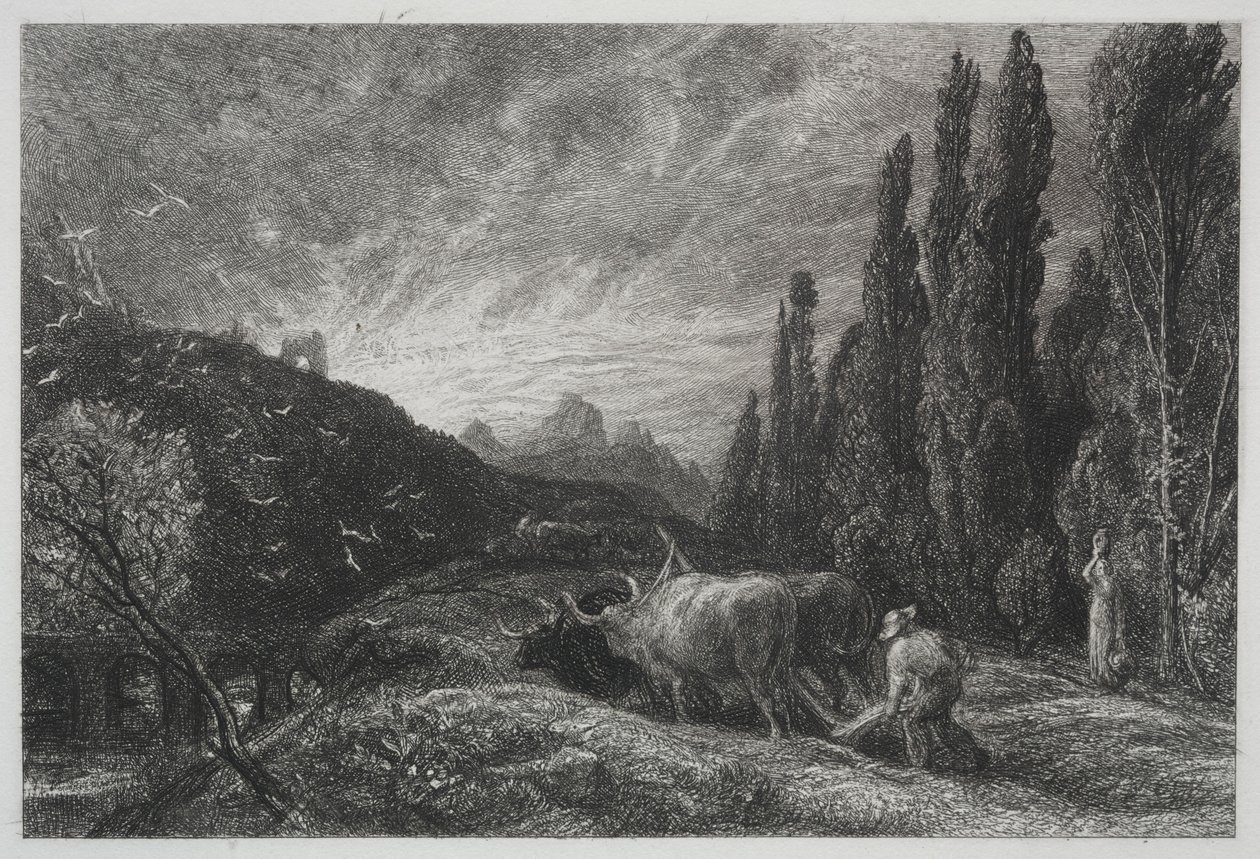 The Early Plowman, před rokem 1861. od Samuel Palmer