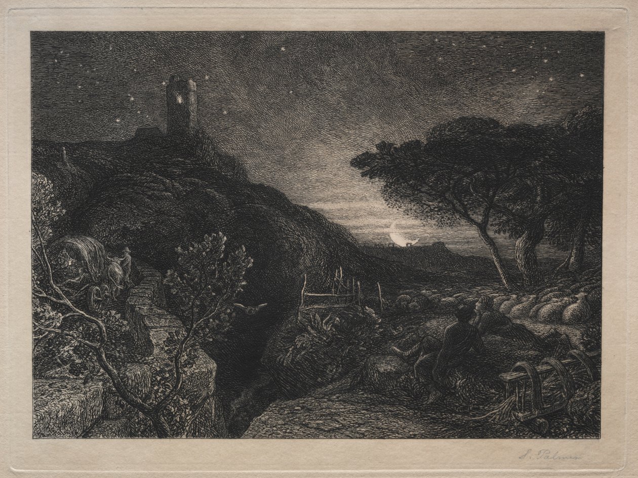 Osamělá věž od Samuel Palmer