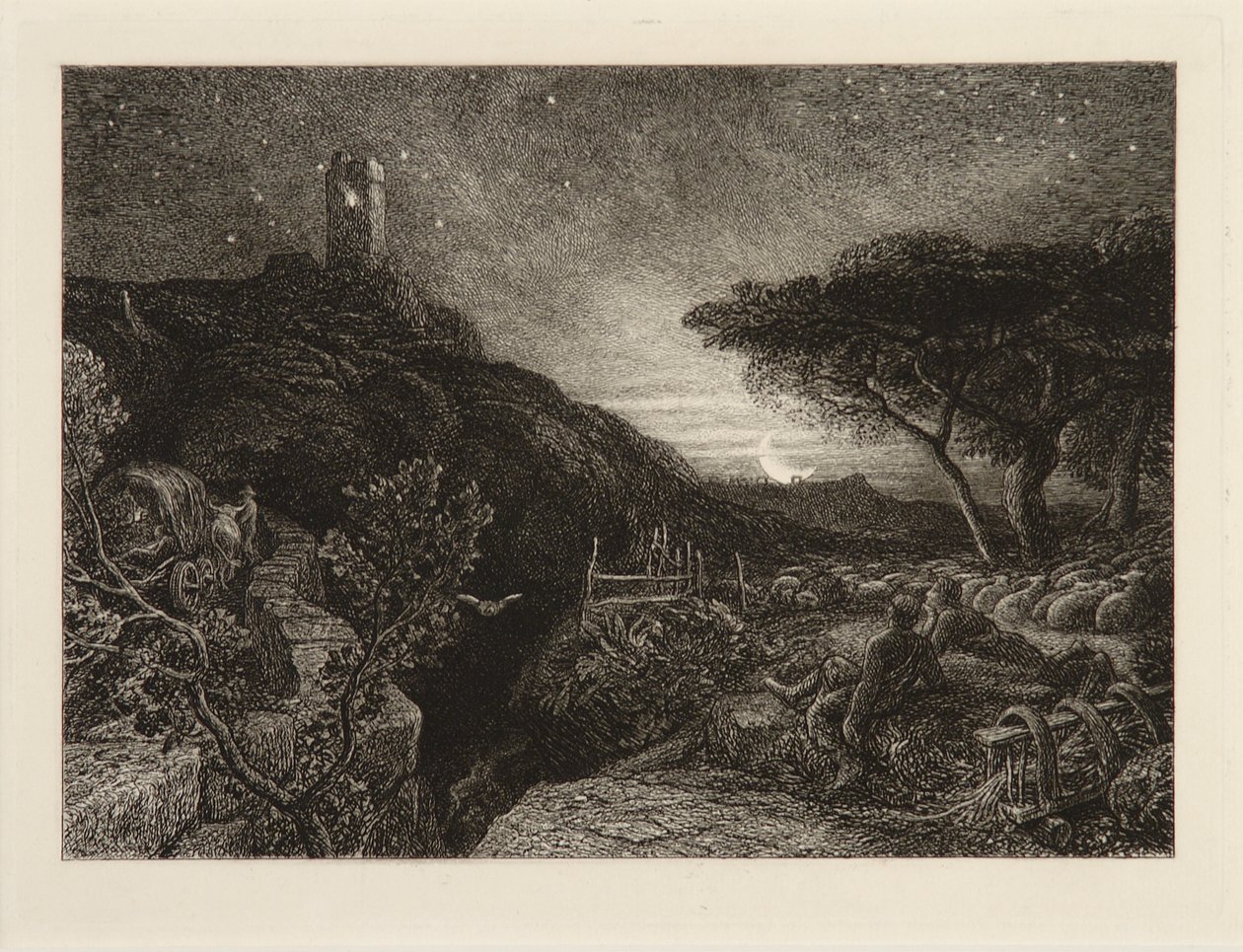 Osamělá věž od Samuel Palmer