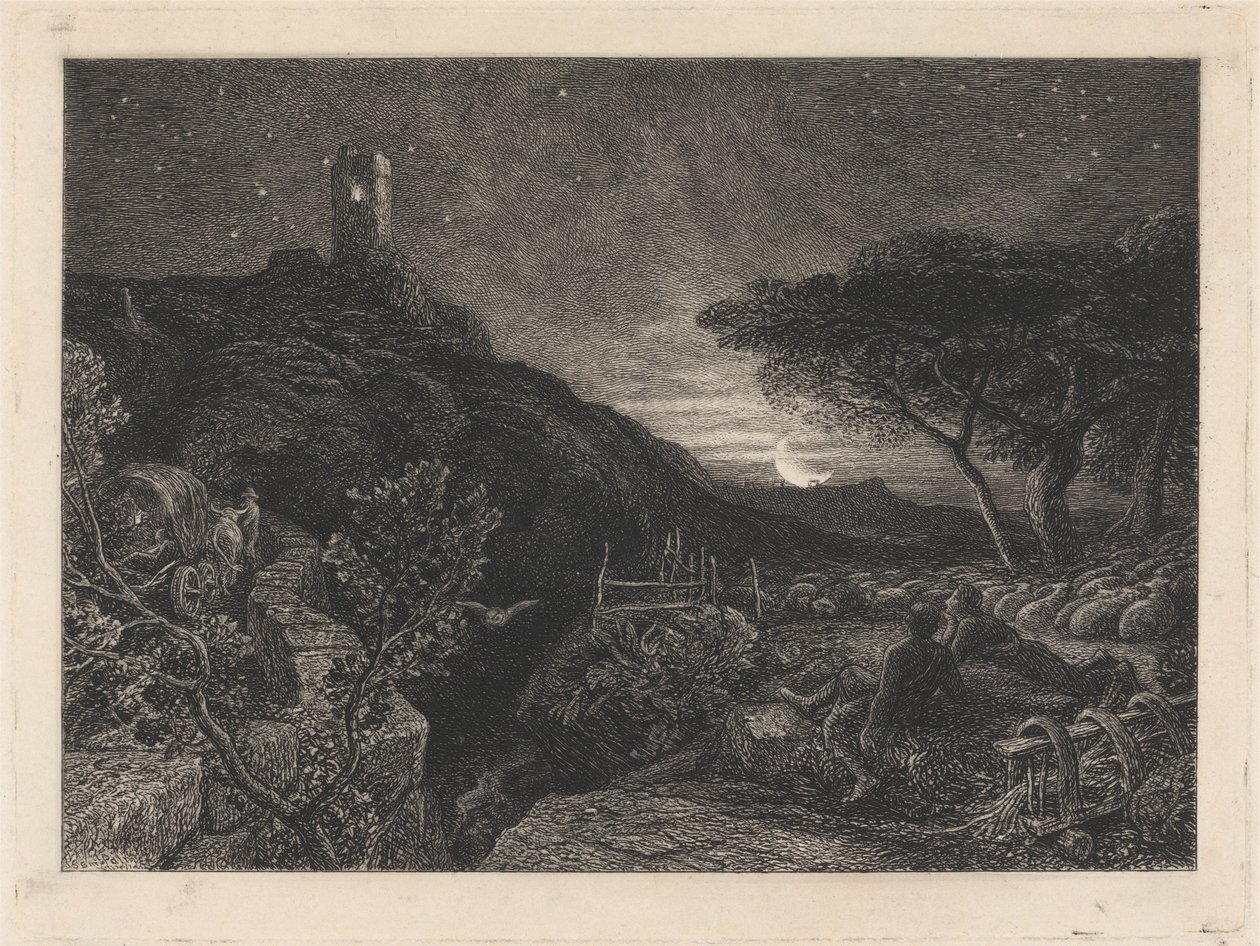 Osamělá věž od Samuel Palmer