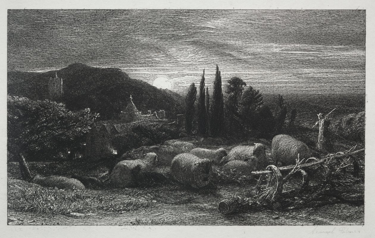Vycházející měsíc od Samuel Palmer