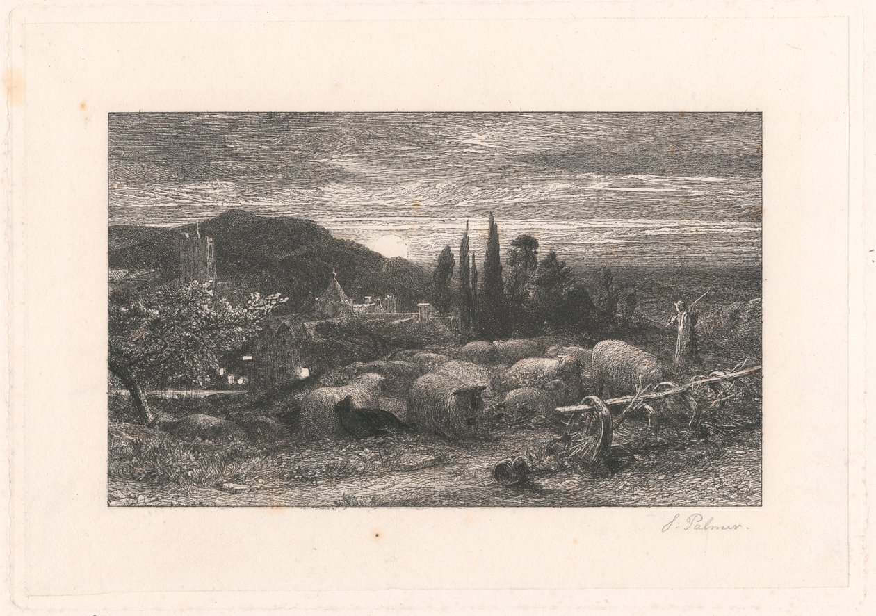 Vycházející měsíc od Samuel Palmer