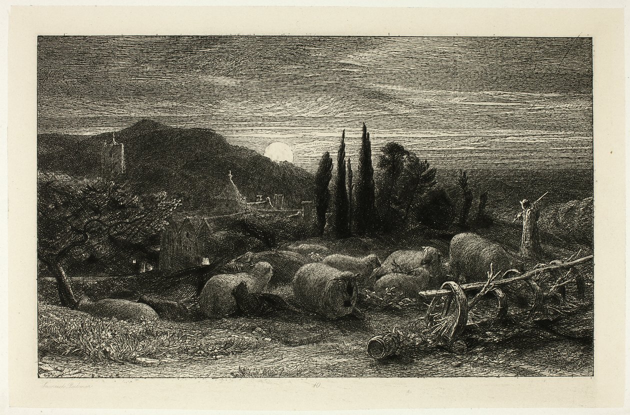 Vycházející měsíc od Samuel Palmer