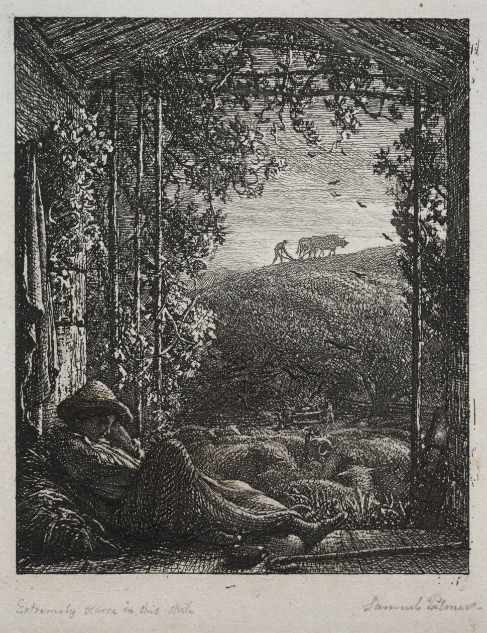 Spící pastýř od Samuel Palmer