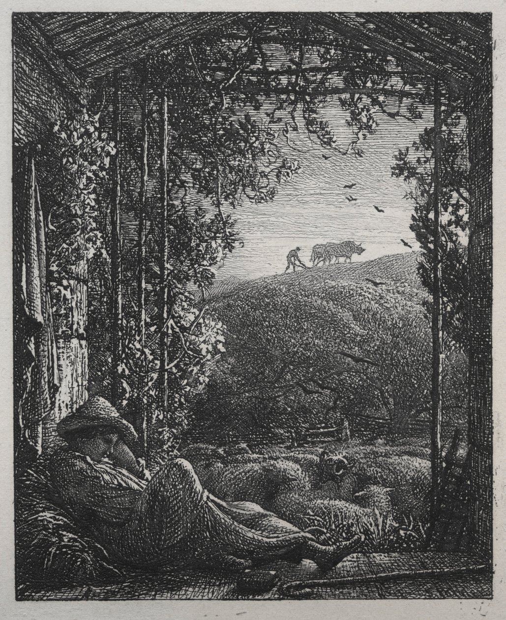 Spící pastýř, 1857. od Samuel Palmer