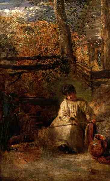 Mladý rybář (olej na palubě) od Samuel Palmer