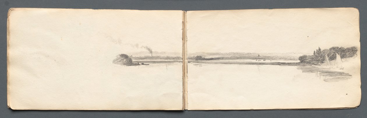 Sketchbook: Krajina s plachetnicemi, 1814. od Samuel Prout