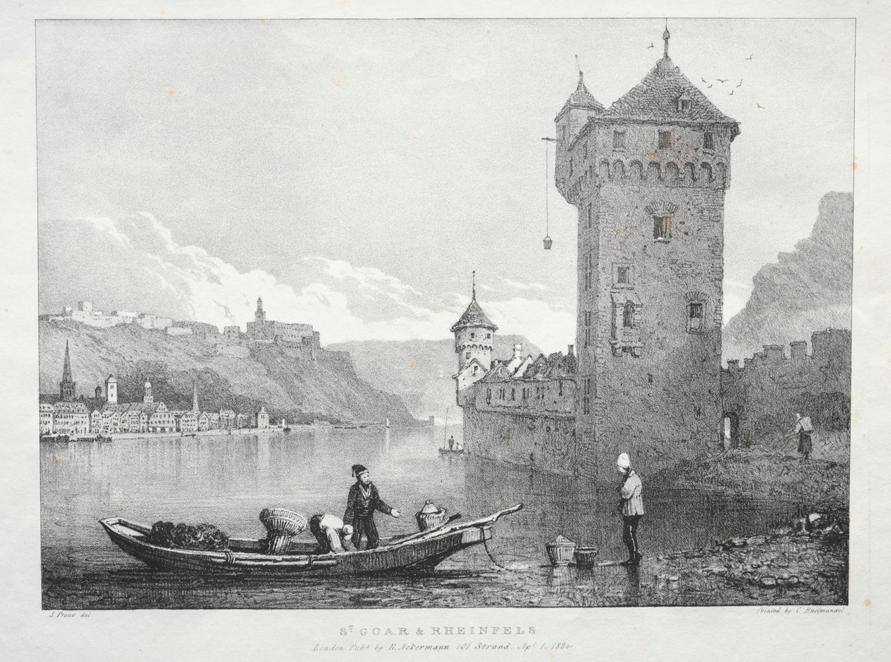 St. Goar a Rheinfels, 1824. od Samuel Prout