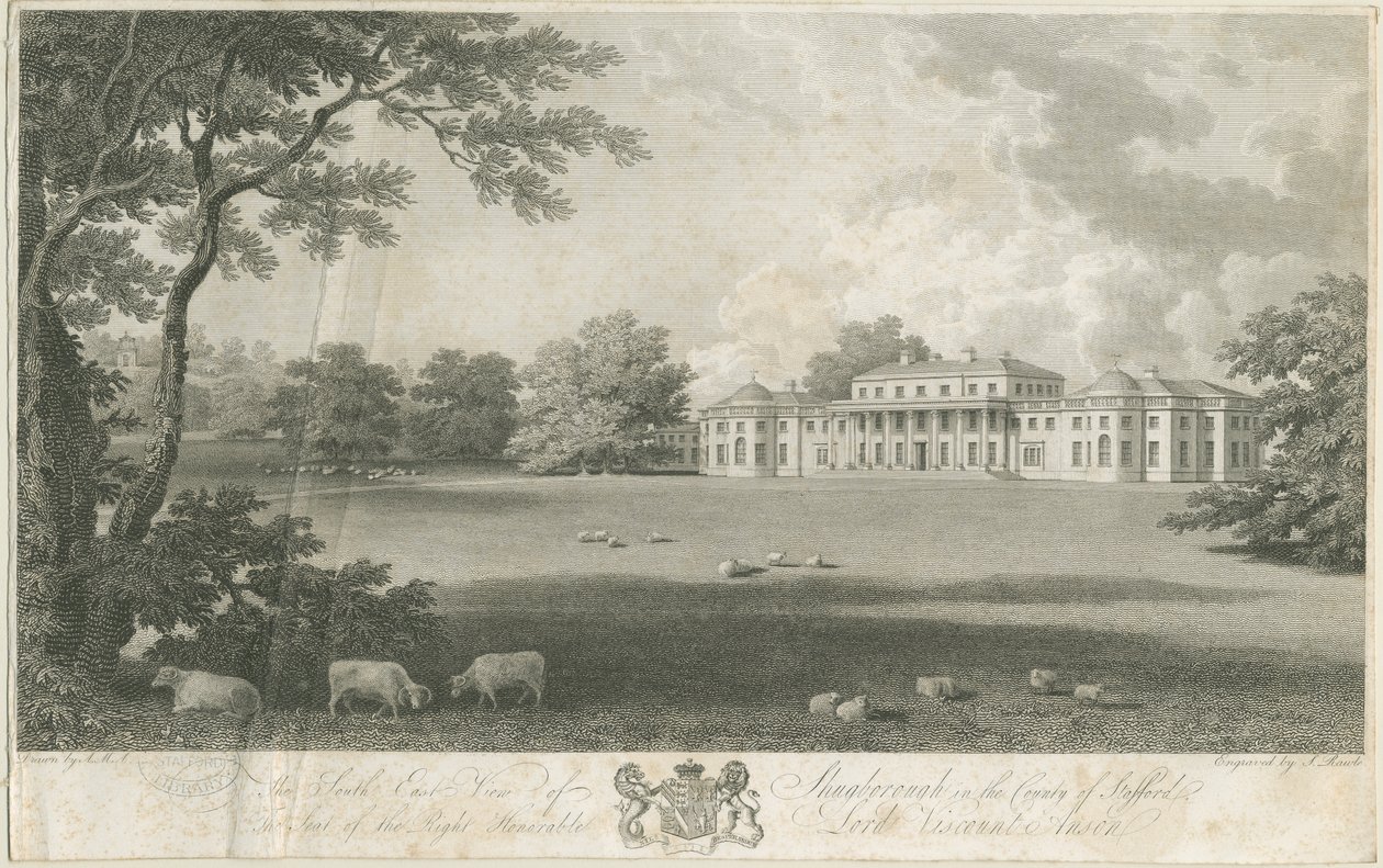Shugborough Hall: rytina, nd [c 1802] od Samuel Rawle