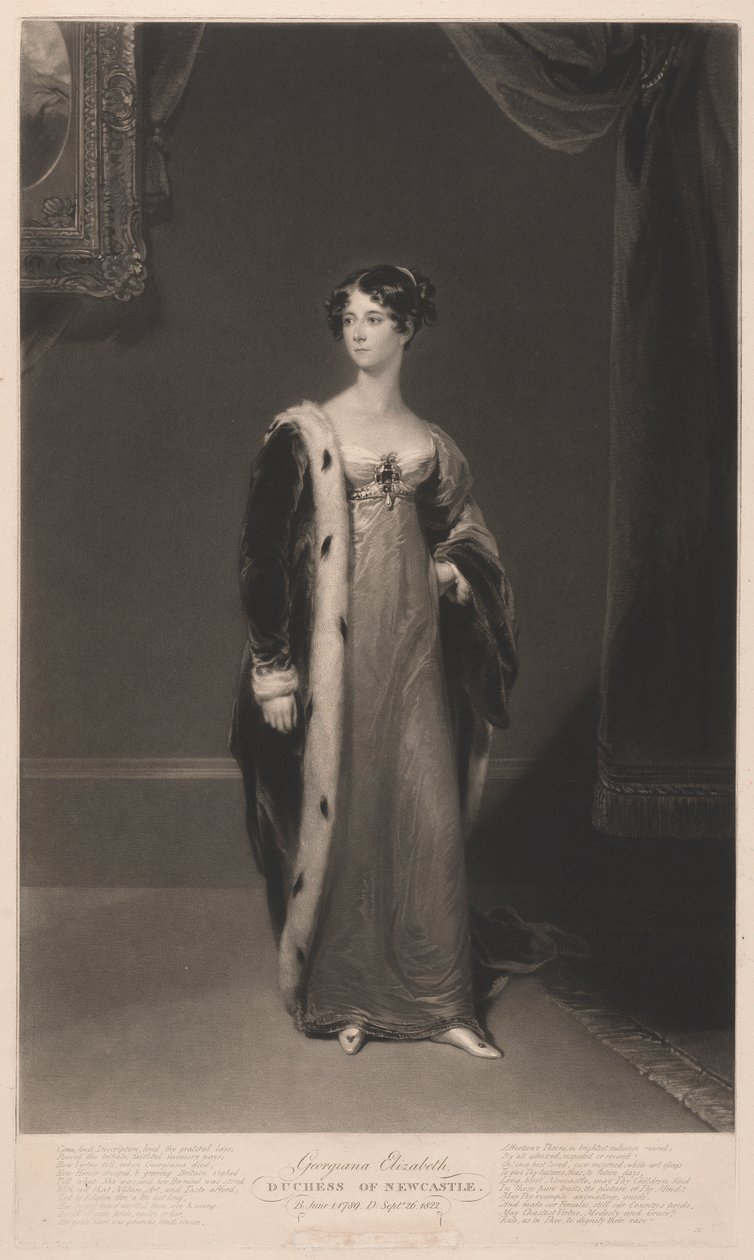 Georgiana Elizabeth vévodkyně z Newcastlu od Samuel William Reynolds