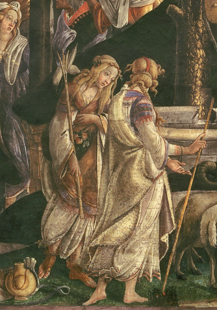 Detail z Mojžíšova mládí, v Sixtinské kapli, 1481 od Sandro Botticelli