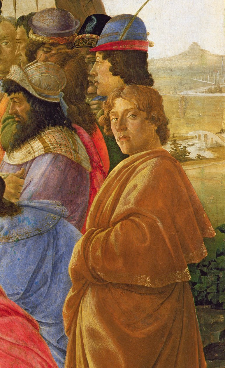 Detail Klanění tří králů (tempera na panelu) (viz také 395) od Sandro Botticelli