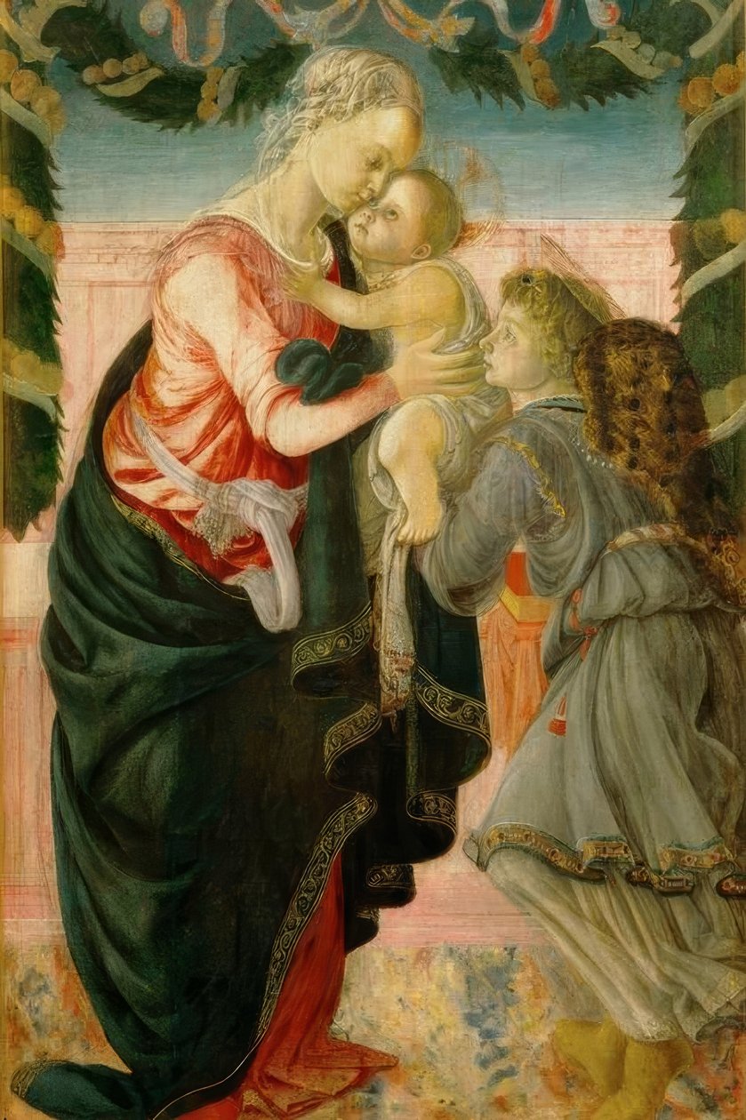 Marie s dítětem a andělem od Sandro Botticelli