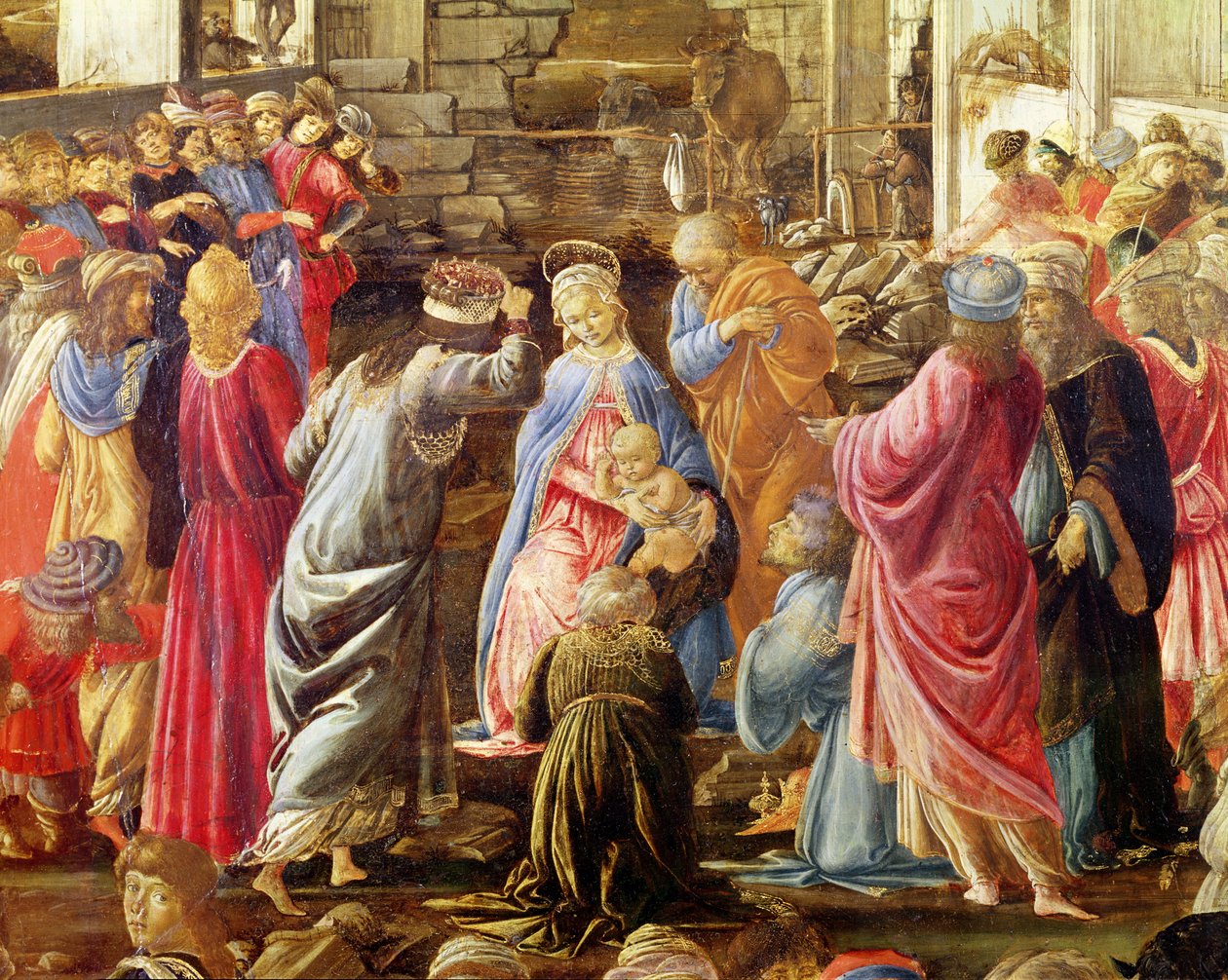 Klanění králů, asi 1470-75 (tempera na desce) (viz také 186451 a 186449) od Sandro Botticelli