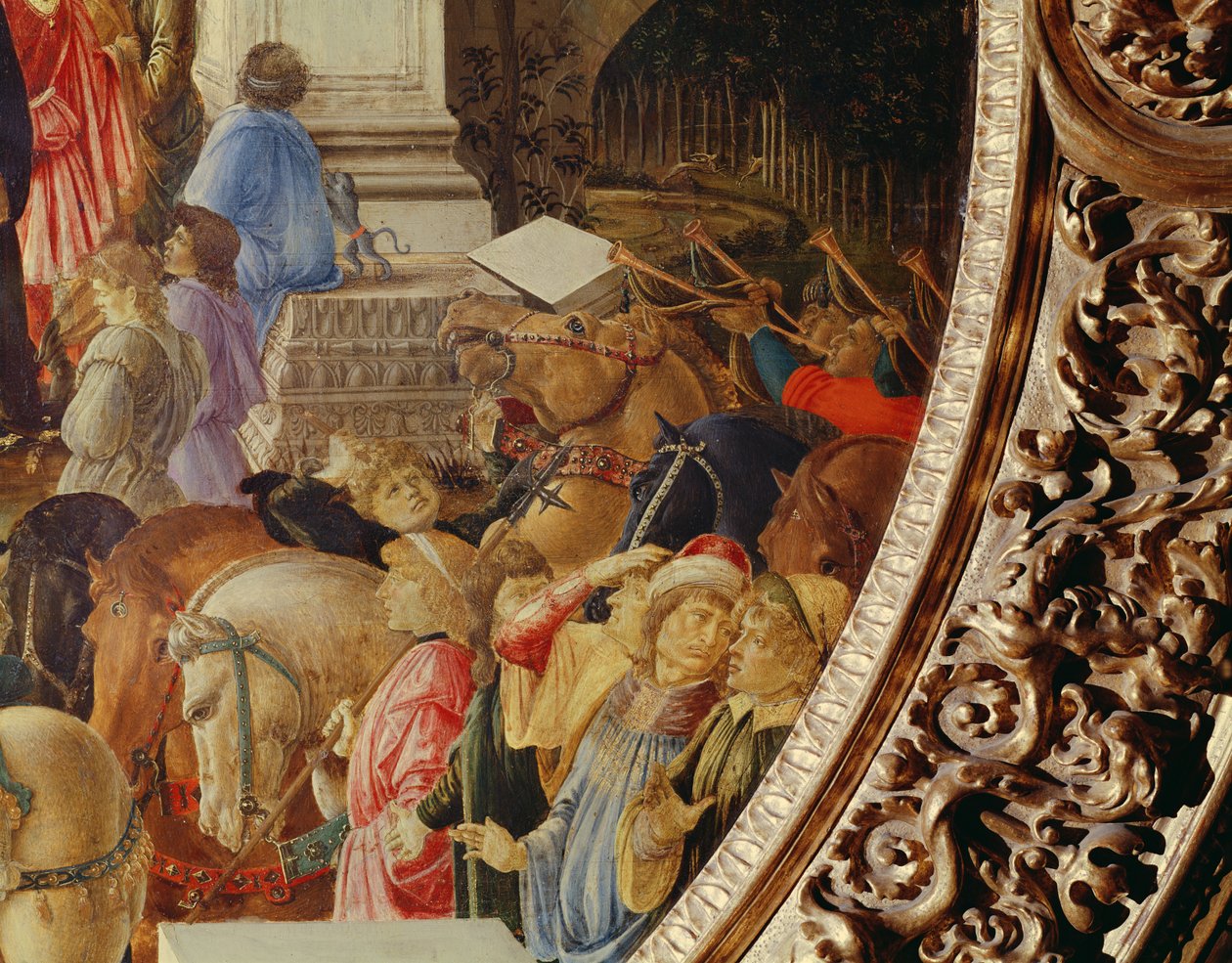 Klanění králů, asi 1470-75 (tempera na desce) (viz také 186449 a 186450) od Sandro Botticelli