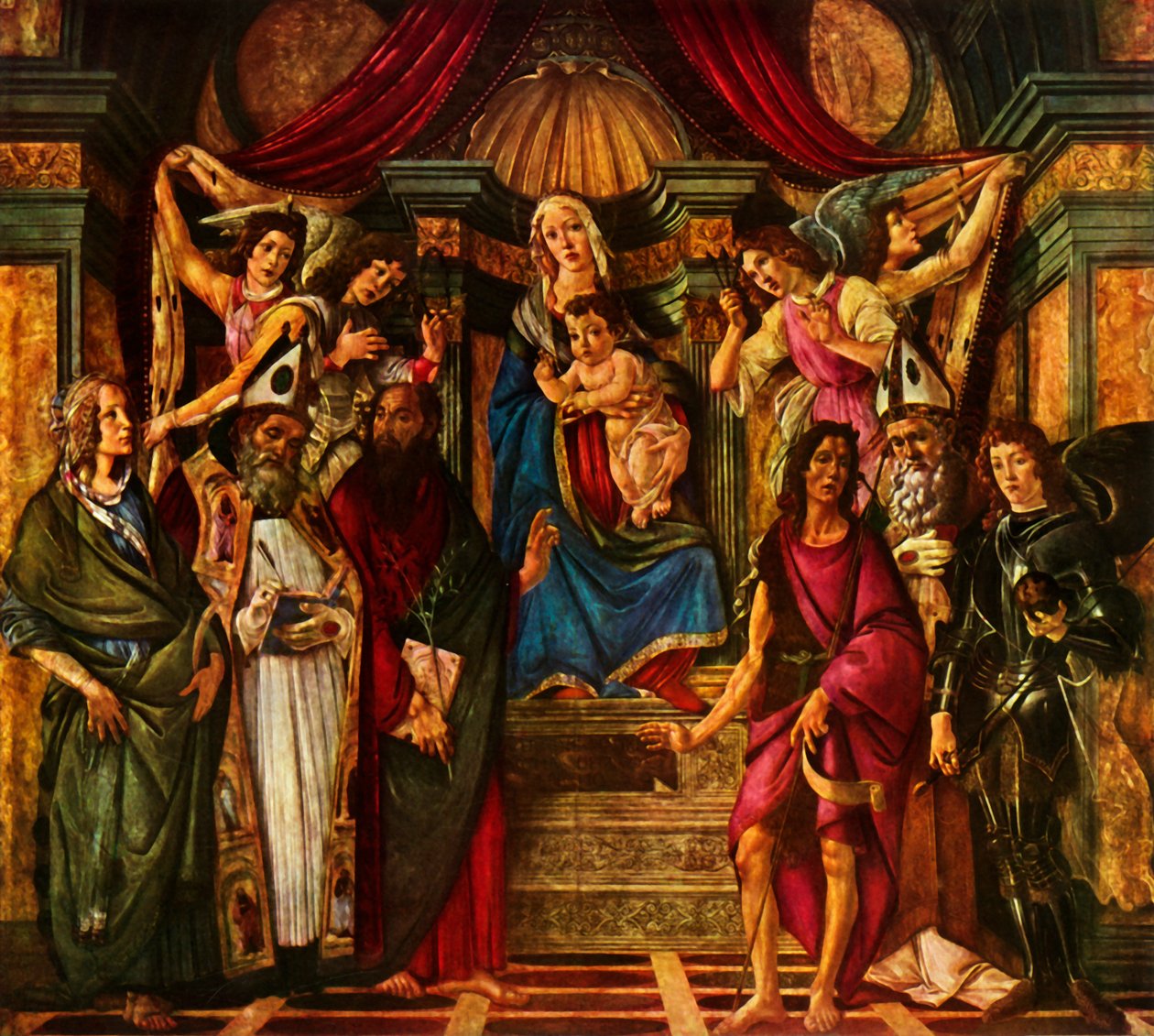 Madonna na trůnu se šesti svatými, 1483, 1937. od Sandro Botticelli