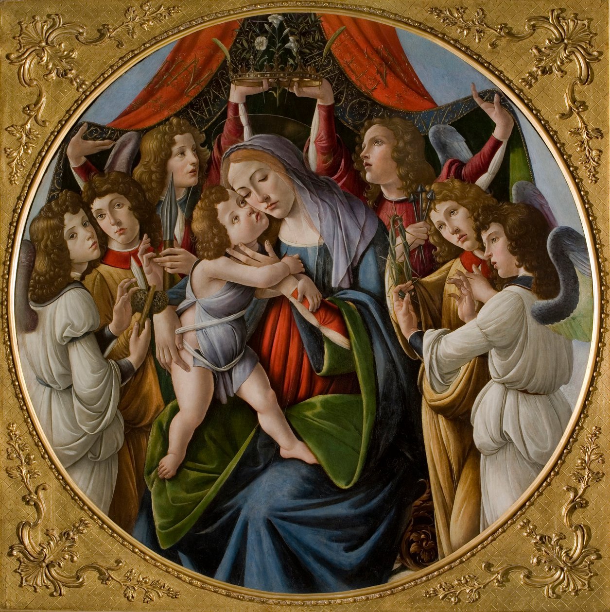 Madonna a dítě se šesti anděly, cca 1500. od Sandro Botticelli