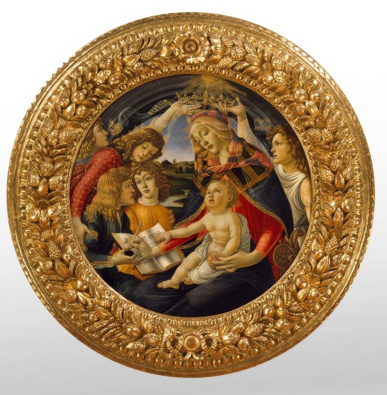 Marie s dítětem a pěti anděly od Sandro Botticelli