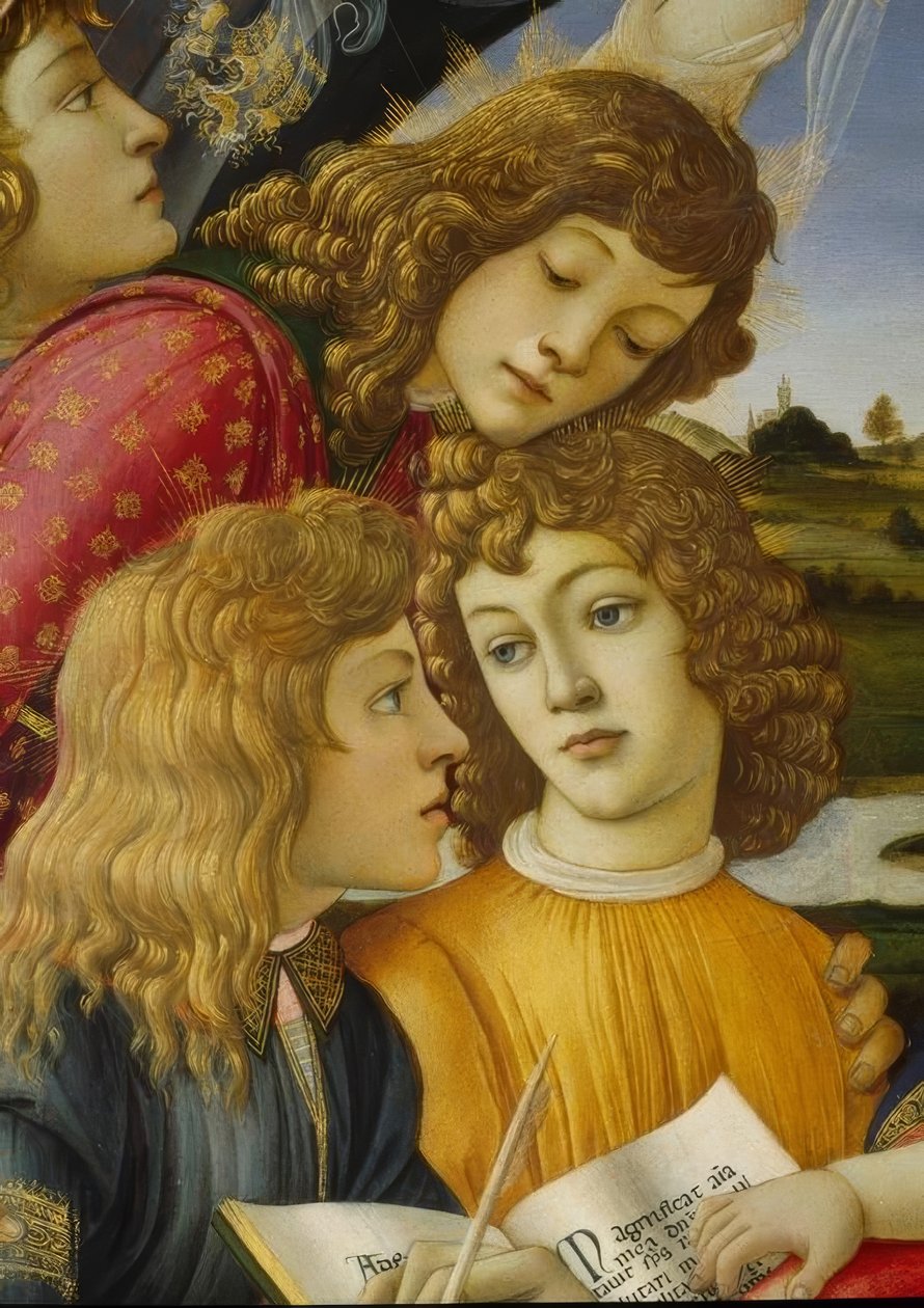 Marie s dítětem a pěti anděly od Sandro Botticelli