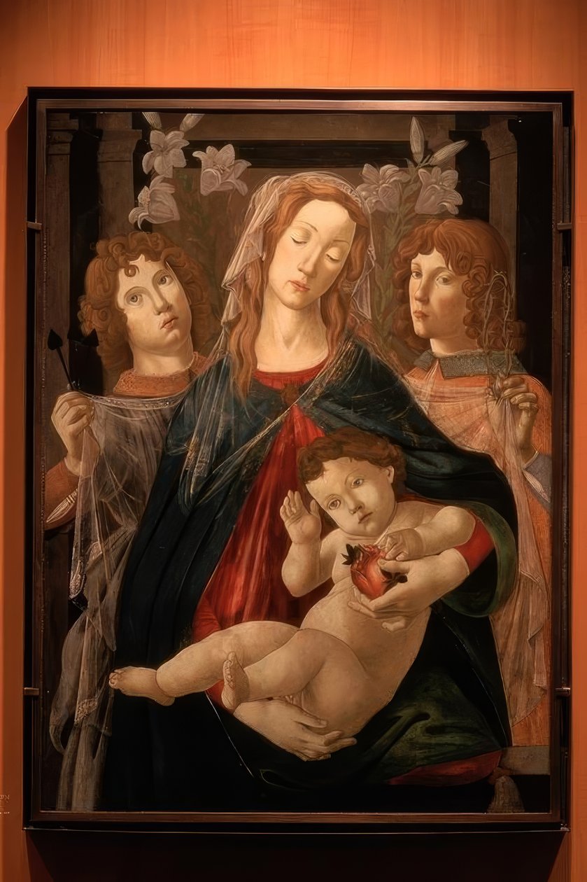 Marie s dítětem a dvěma anděly od Sandro Botticelli