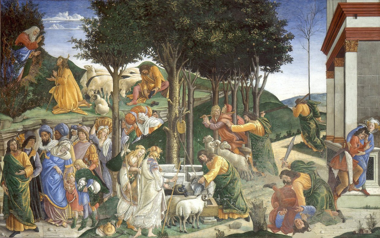 Scény ze života Mojžíše, 1481-1482 od Sandro Botticelli