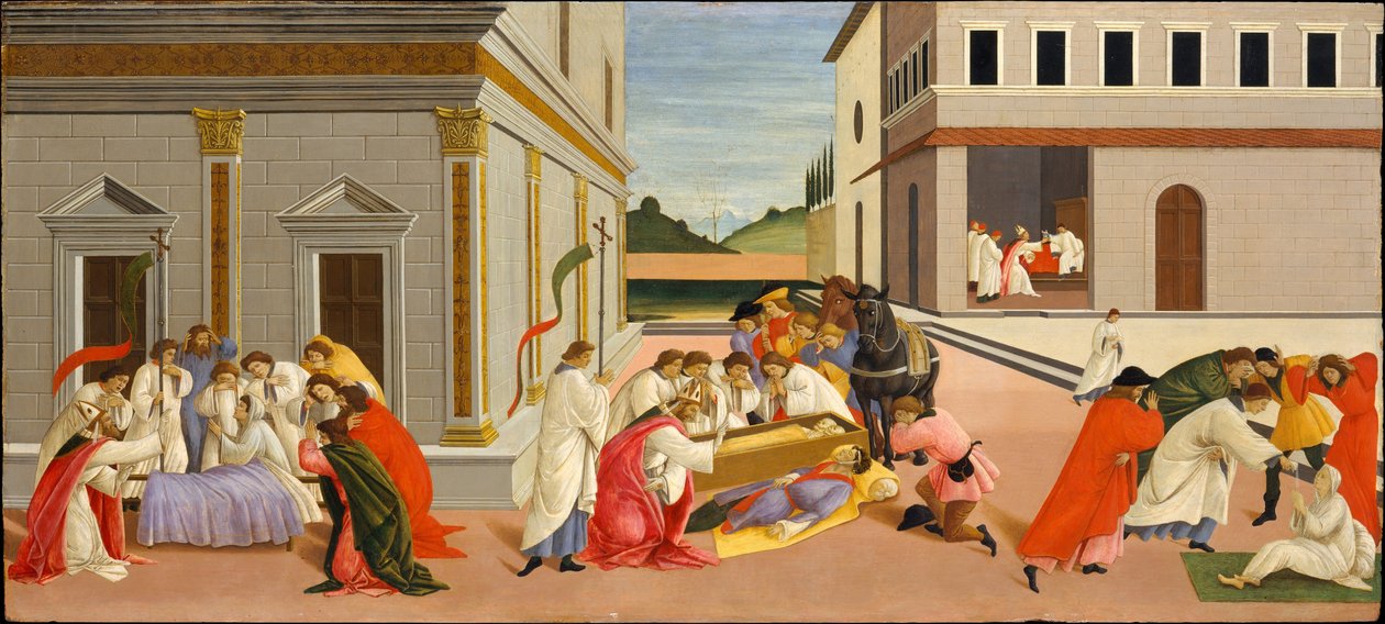 Tři zázraky svatého Zenobia od Sandro Botticelli