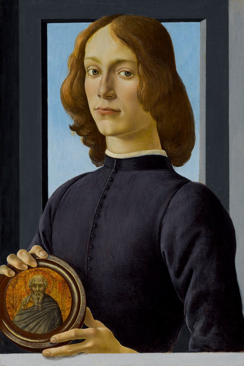 Young Man Holding Rondel, c. 1480. od Sandro Botticelli