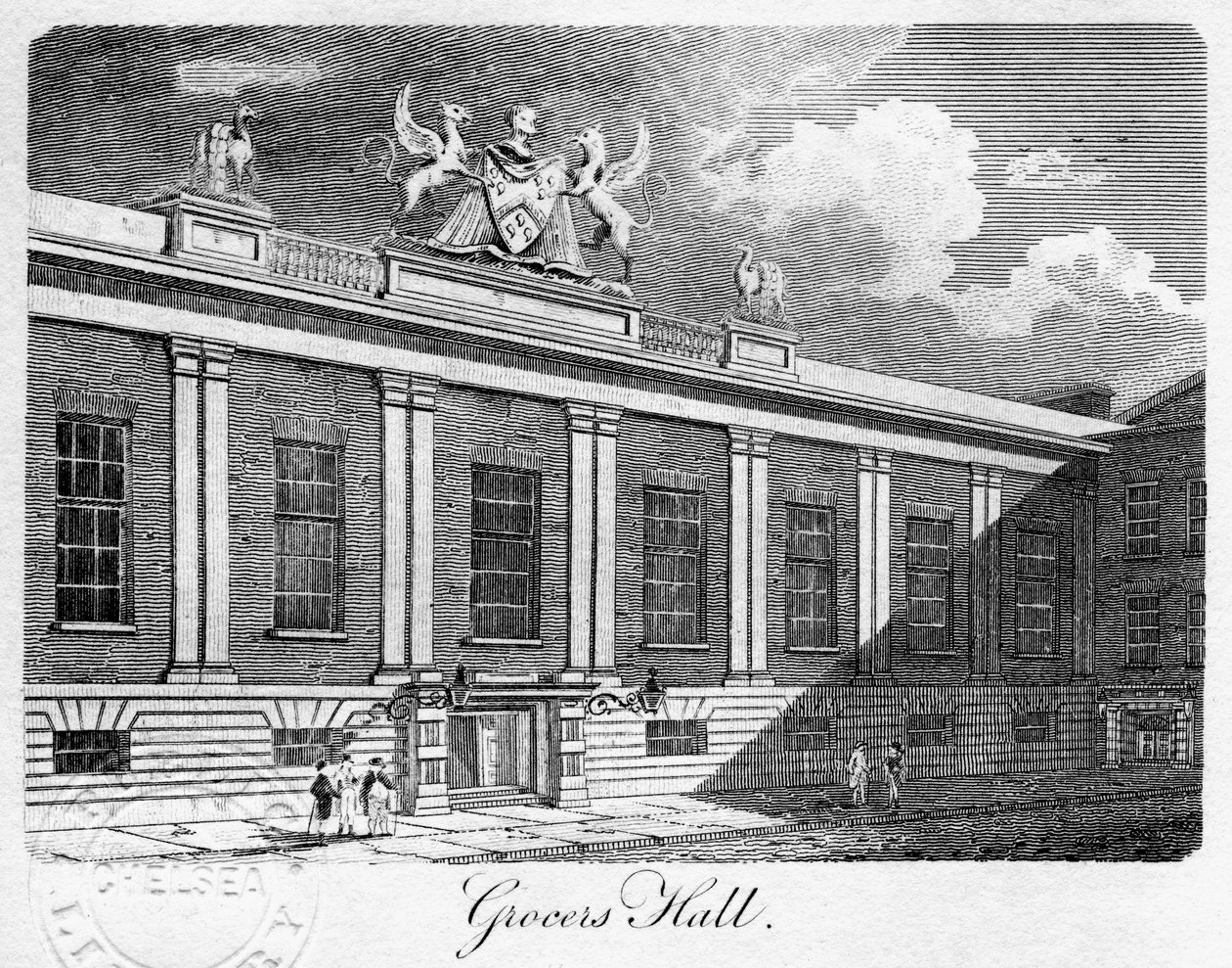 Grocers Hall, City of London, 1811. od Sands