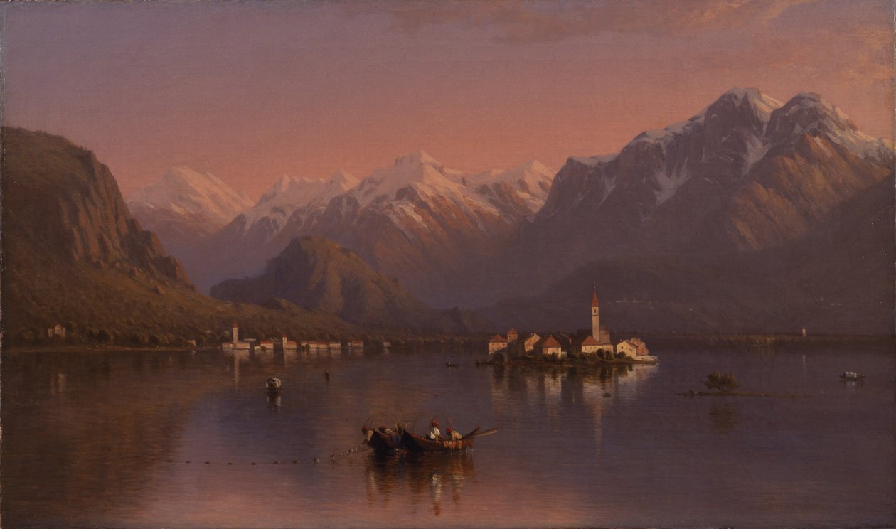 Jezero Maggiore, Itálie, 1858 od Sanford Robinson Gifford