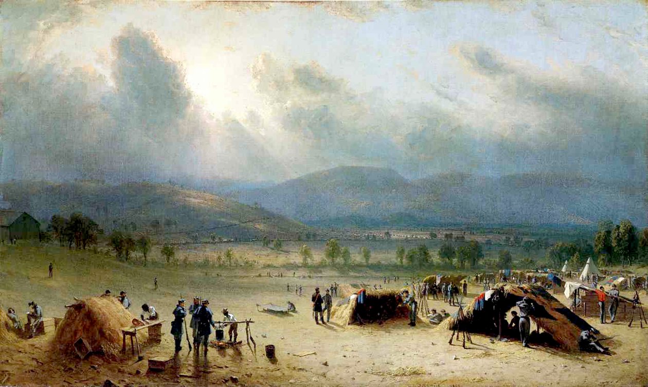 7. americký pluk poblíž Fredericku, Maryland, 1863 (olej a tužka na plátně) od Sanford Robinson Gifford