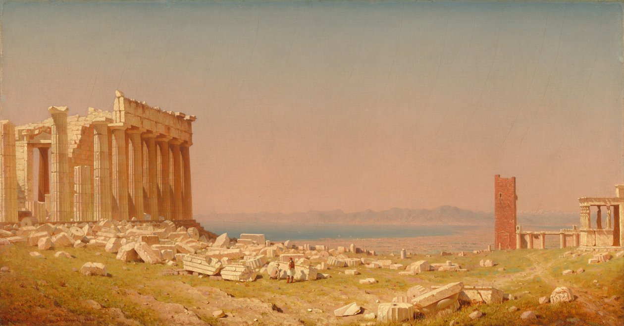 Ruiny Parthenonu od Sanford Robinson Gifford