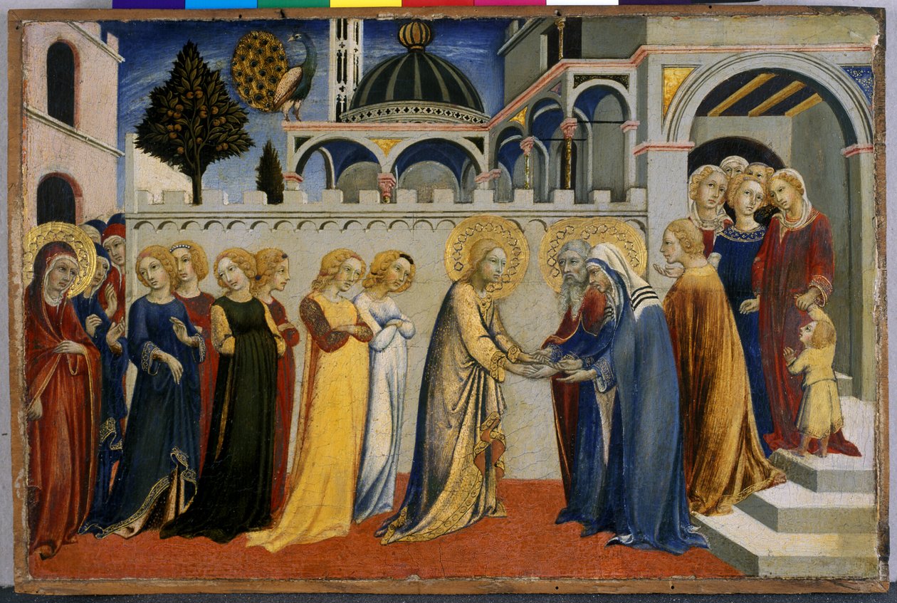 Marys Homecoming from the Temple, c.144851 (tempera na dřevě) od Sano di Pietro