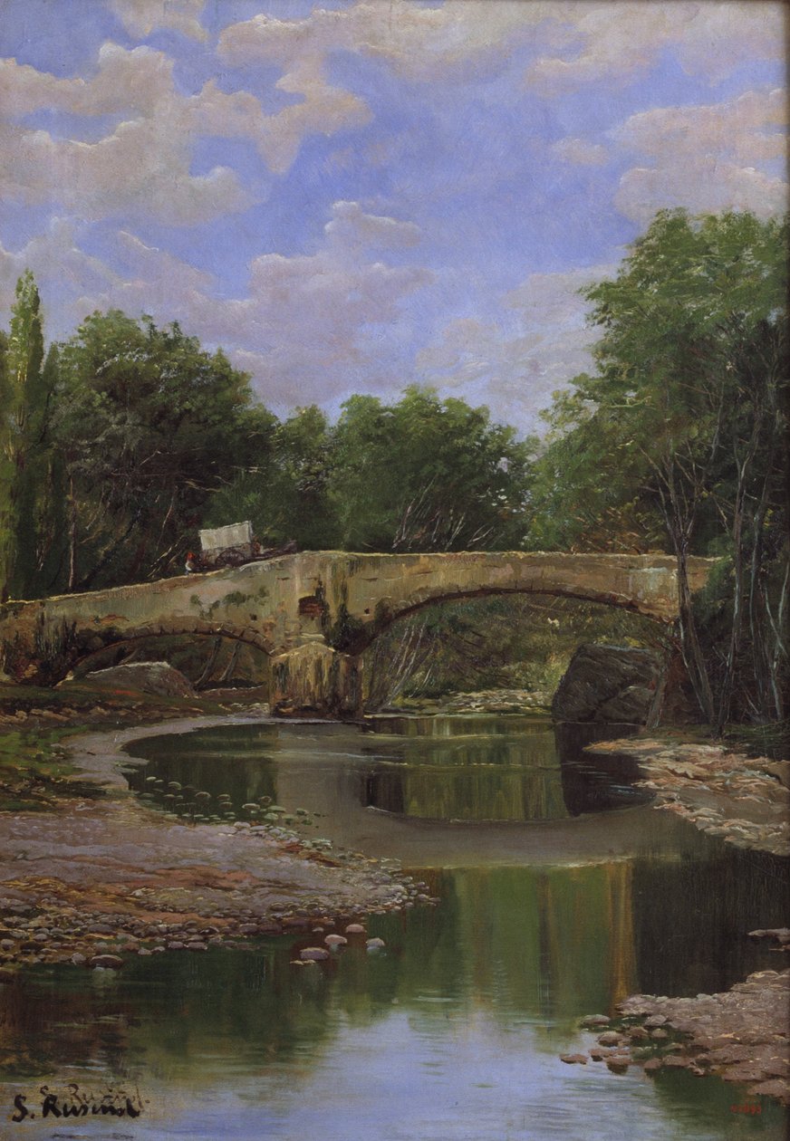 Most přes řeku od Santiago Rusiñol