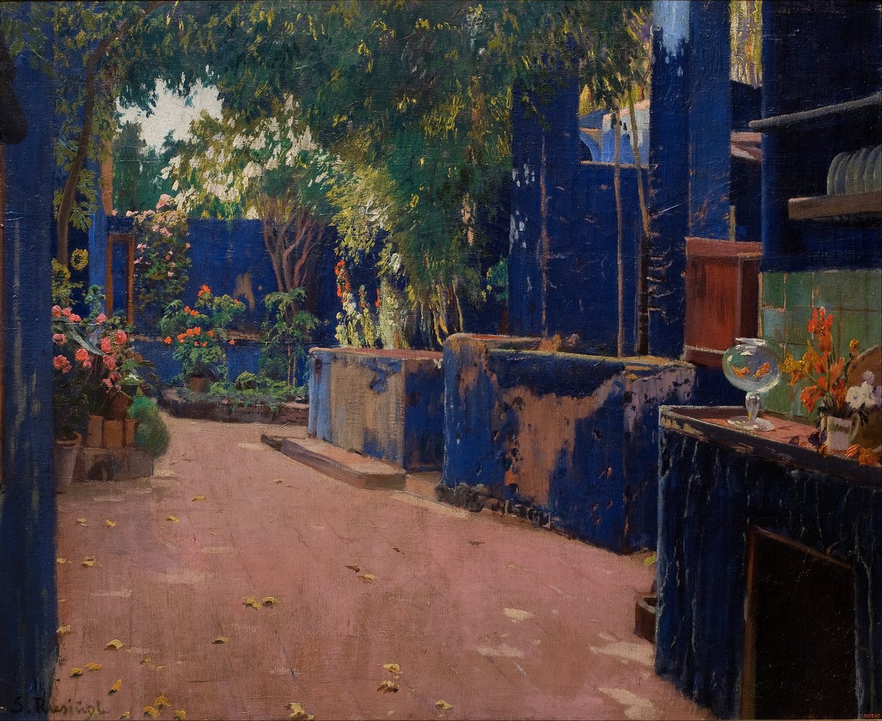 Modré nádvoří. Arenys de Munt od Santiago Rusiñol