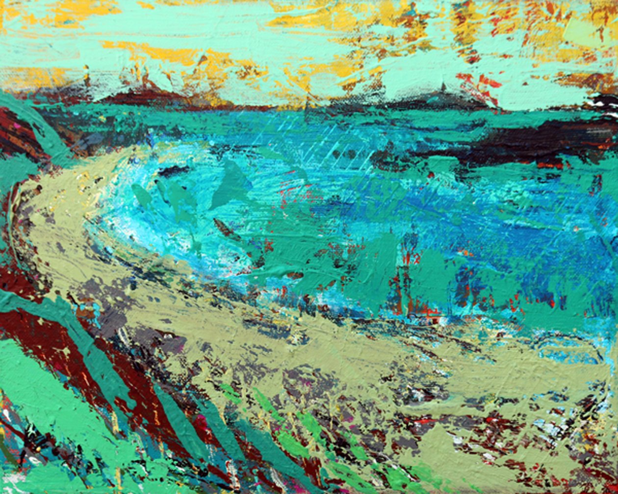 Beyond the machair (akryl na plátně) od Sara Hayward