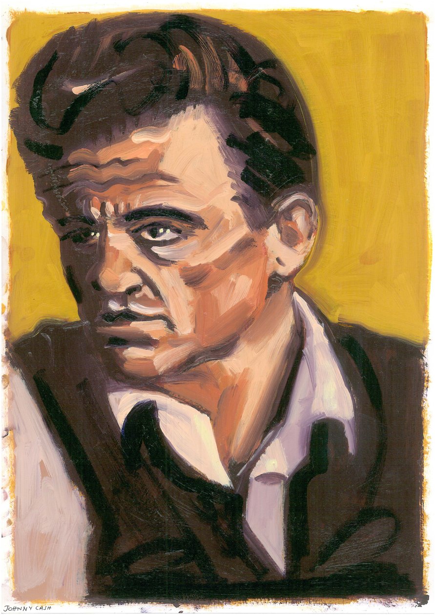 Johnny Cash, 2080 (olej) od Sara Hayward