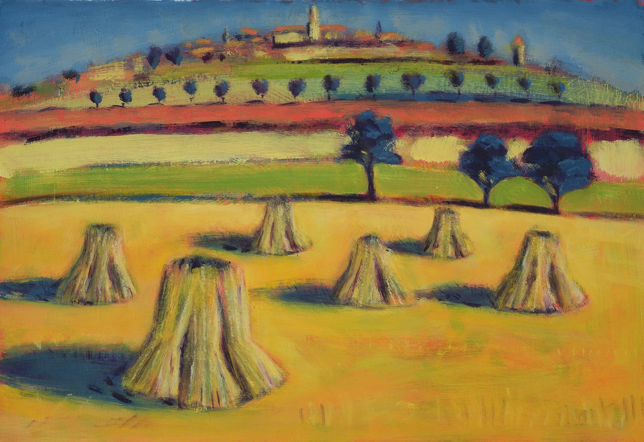 Swiss Harvest (olej na kartě) od Sara Hayward