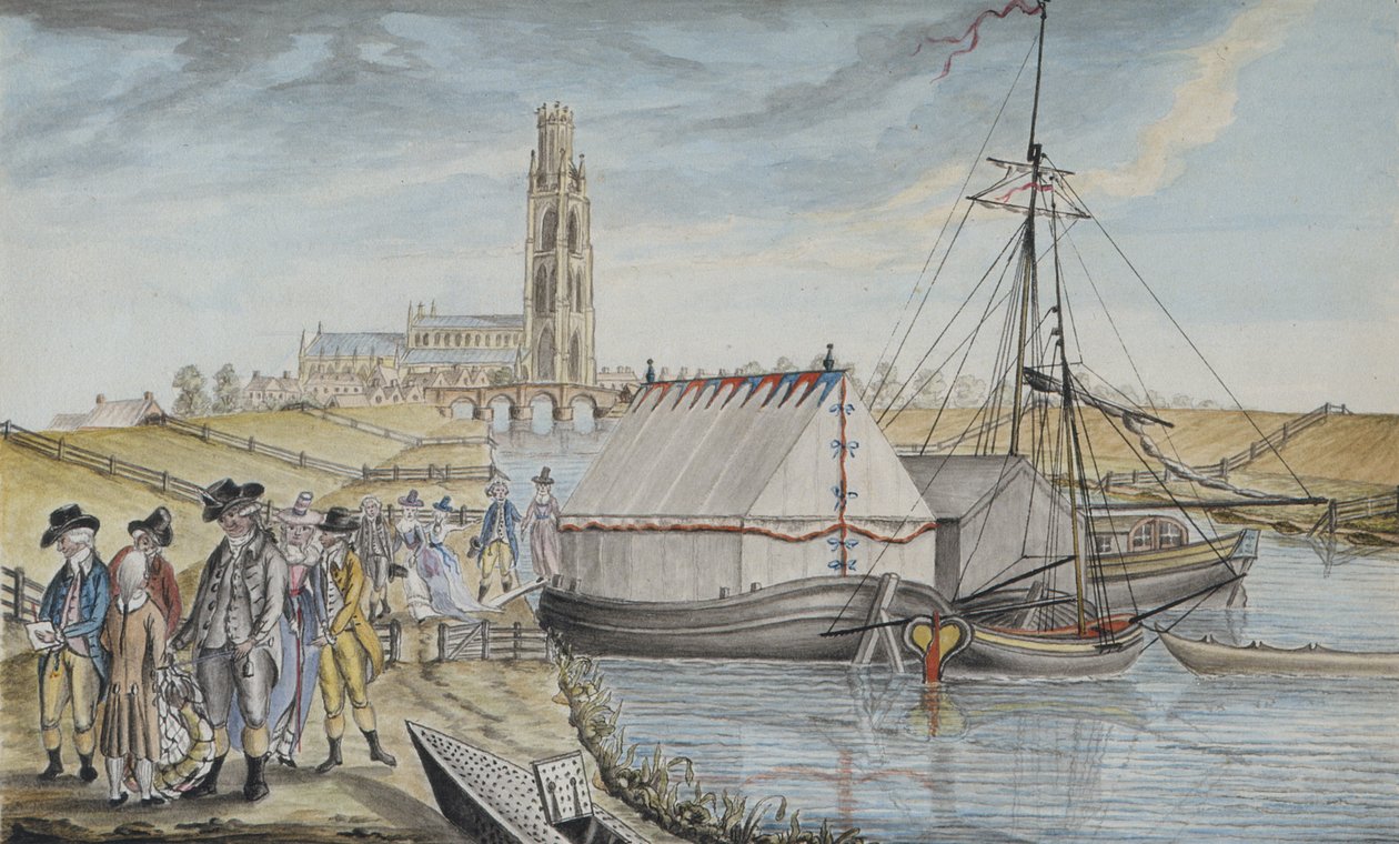 Weighing the Fish after a Haul, 1791 od Sir Joseph Banks Fishery Book of the River Wytham v Lincolnshire, vydané v letech 1784-96 (pero a inkoust, s wc a kvašem na papíře) od Sarah Sophia Banks