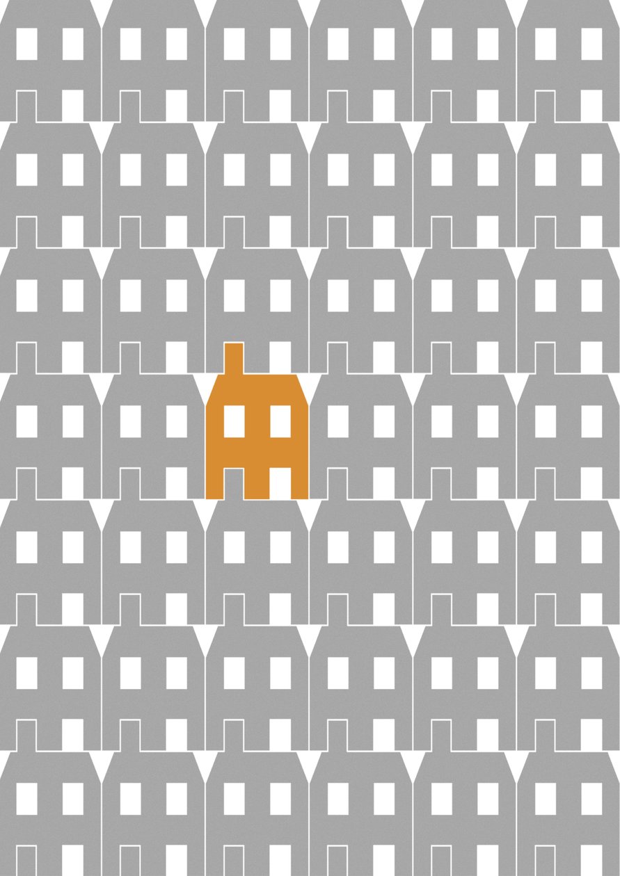Grey Paper House_Large, 2020 (digitální) od Sarah Evans