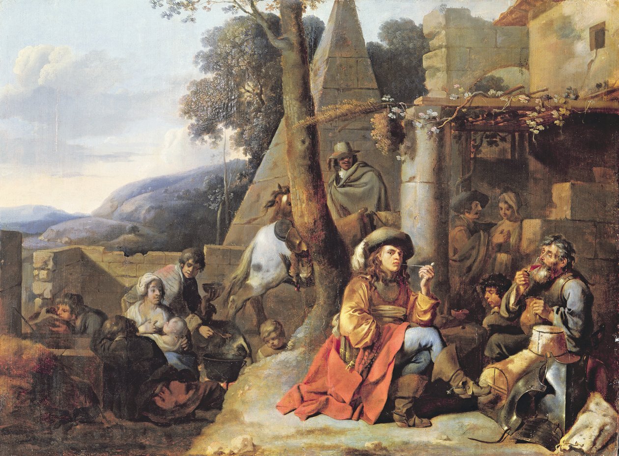 Bohemové a vojáci na odpočinku od Sébastien Bourdon