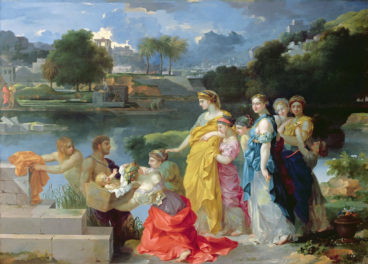 Nalezení Mojžíše, cca 1650 od Sébastien Bourdon