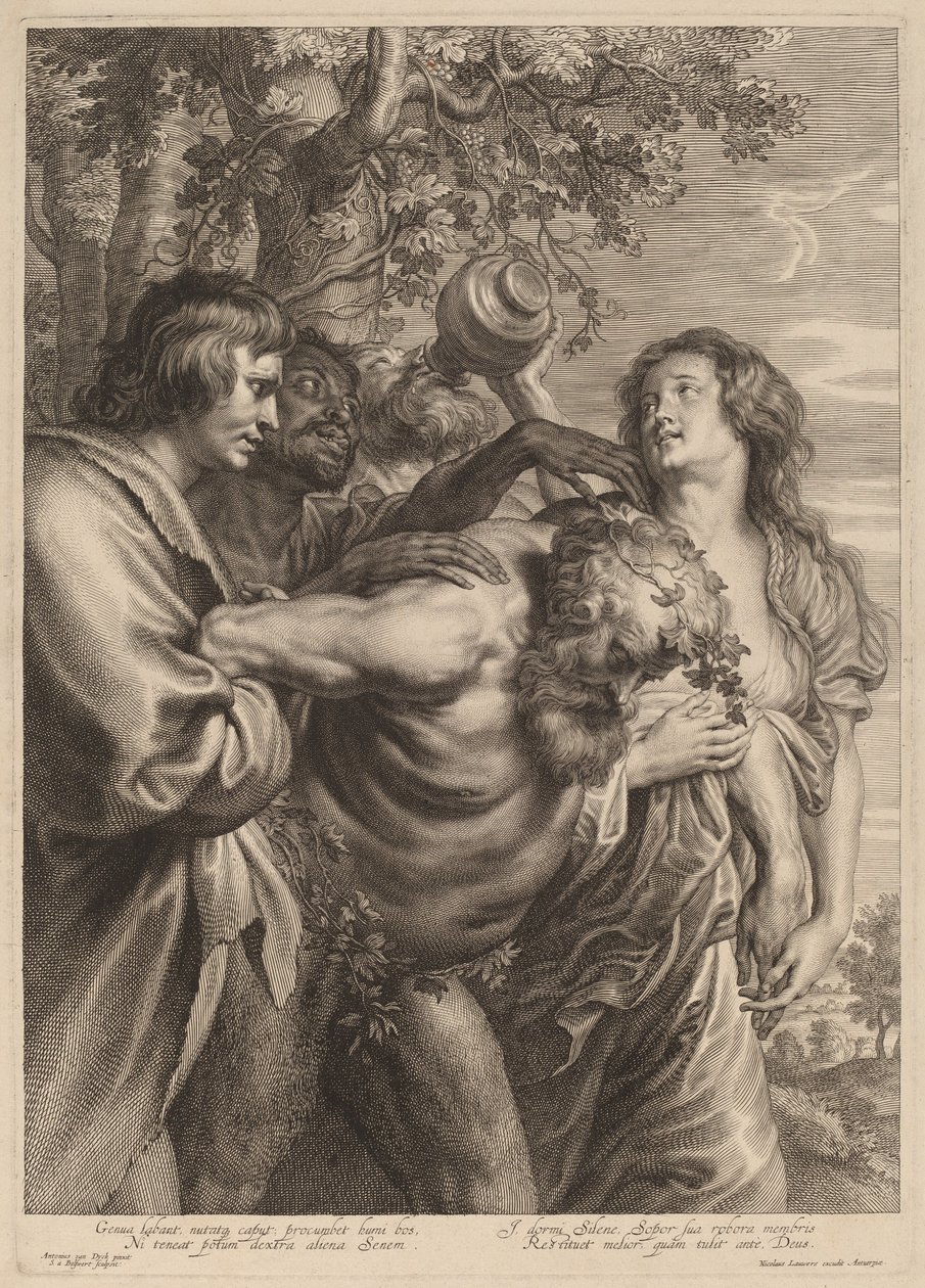 Opilý Silenus od Schelte Adams Bolswert after Sir Anthony van Dyck