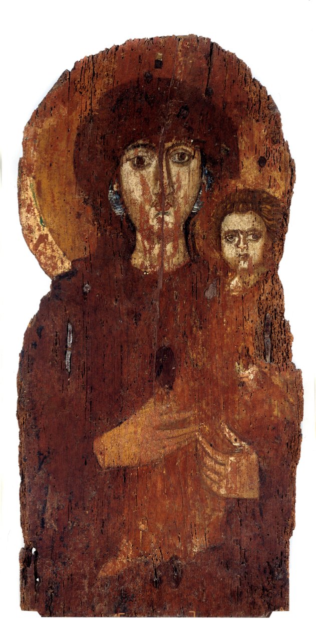 Virgin Hodighitria, ikona (dřevomalba, 7. století) od School Byzantine