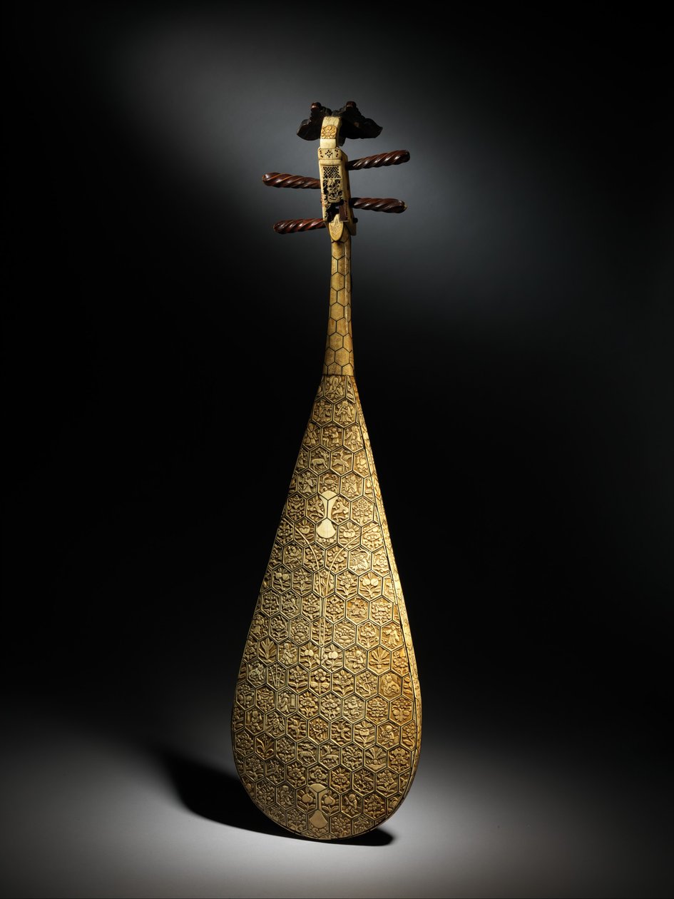 Pipa, cca 1600 (dřevo, slonovina, kost, hedvábí) od School Chinese