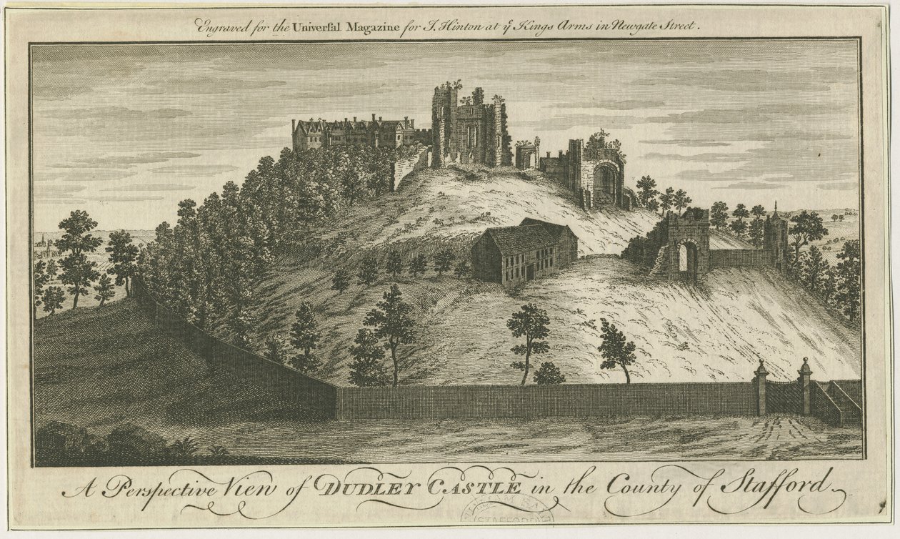Dudley Castle: rytina a [? 18. století] (tisk) od School English