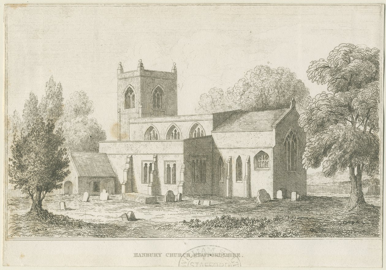 Hanbury Church: lept, nd [c 1800] (tisk) od School English
