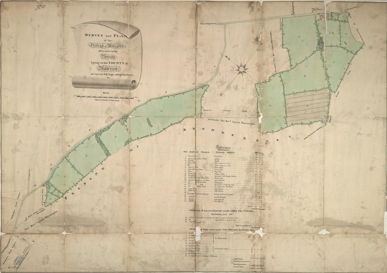 Mapa Willesden, Londýn (litho) od School English