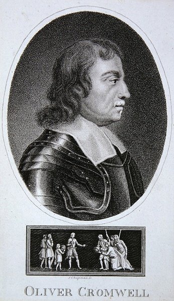 Oliver Cromwell (rytina) od School English